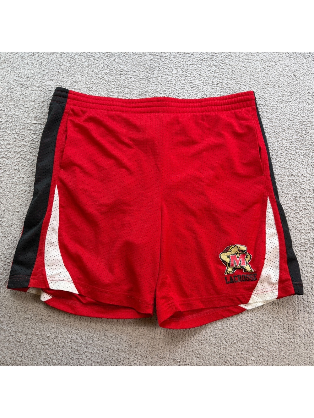 Maryland Terrapins Lacrosse Unlimited Red Mesh LAX Shorts Small University NCAA